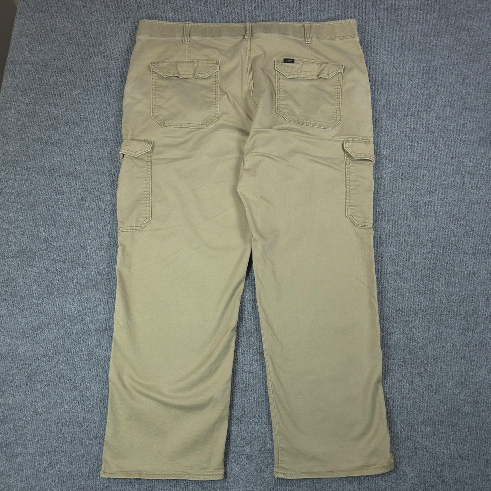 Lee Extreme Motion Cargo Pants Mens 42x30 Beige Stretch Canvas Workwear Utility